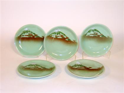 Five Japanese celadon glazed nabeshima 4b315