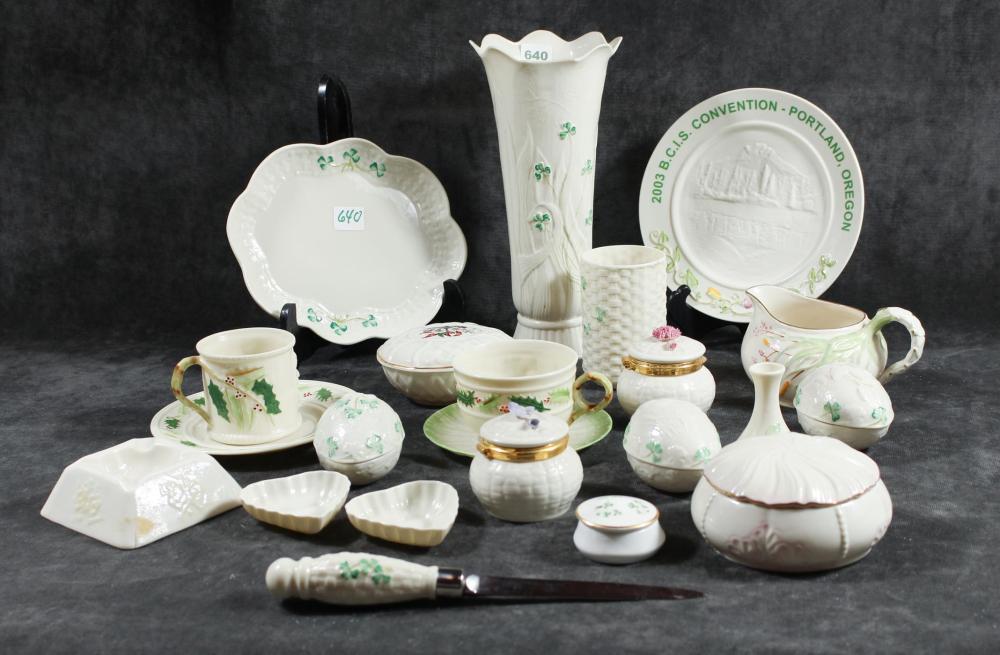 ASSORTMENT OF VARIOUS BELLEEK PORCELAIN