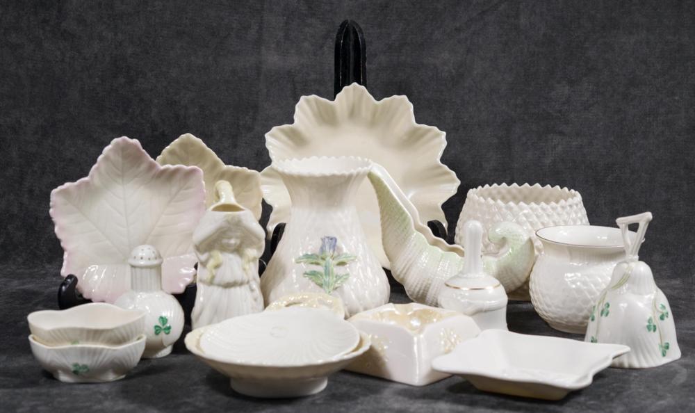 SEVENTEEN ASSORTED BELLEEK PORCELAIN 2ed854