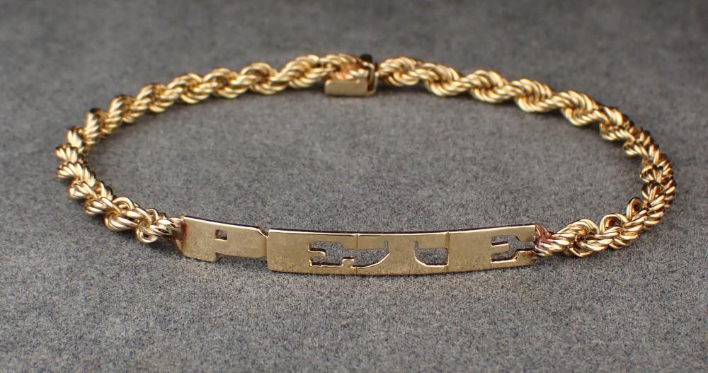 FOURTEEN KARAT YELLOW GOLD ID BRACELETFOURTEEN 2ed8c0