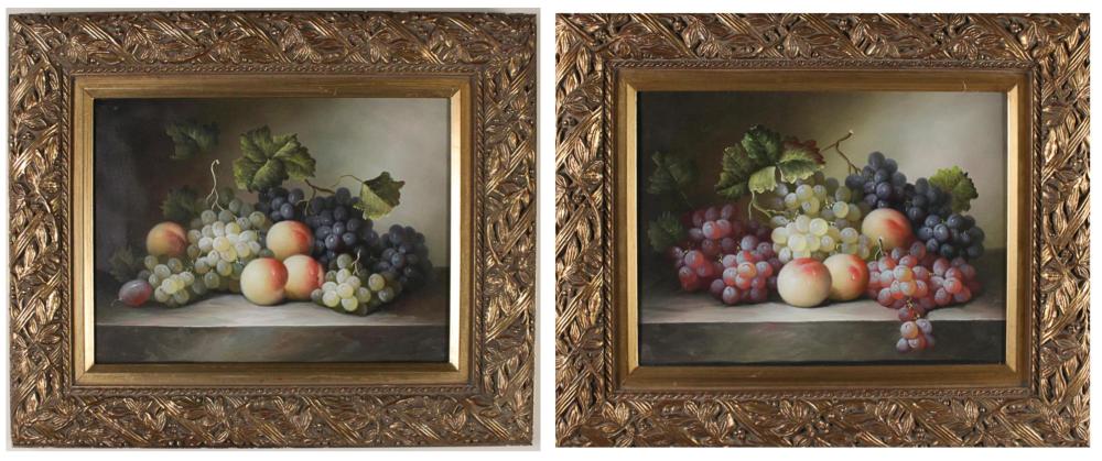 TWO OIL ON CANVAS FRUIT STILL LIFESTWO 2ed94b