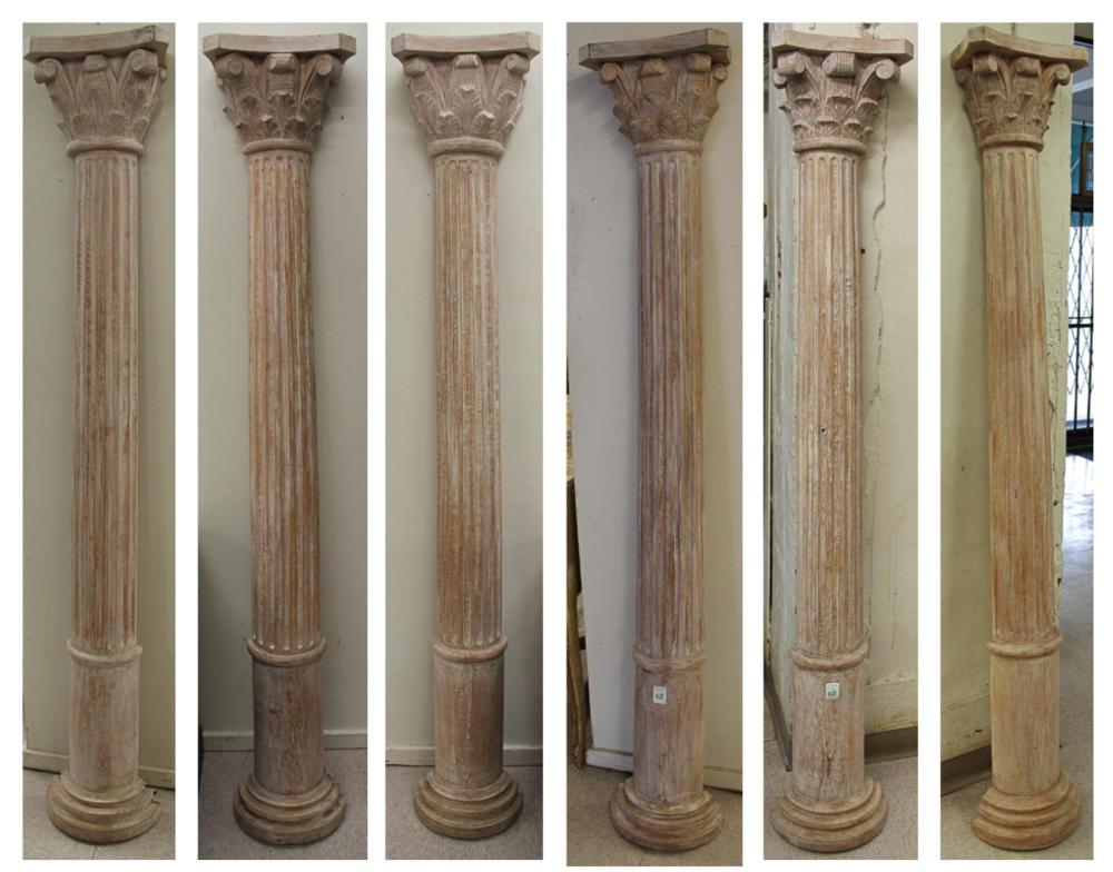 A SET OF SIX CLASSICAL CARVED WOOD