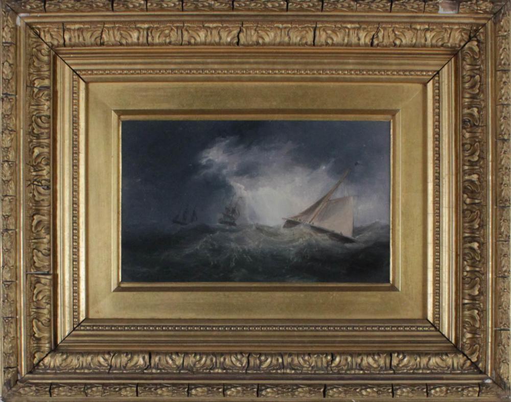OIL ON BOARD TALL SHIPS IN STORMY 2eda31