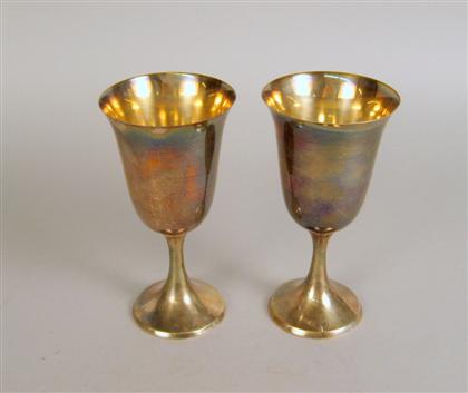 Pair of sterling silver goblets    Stamped