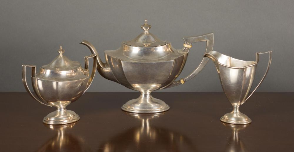 THREE-PIECE STERLING SILVER TEA