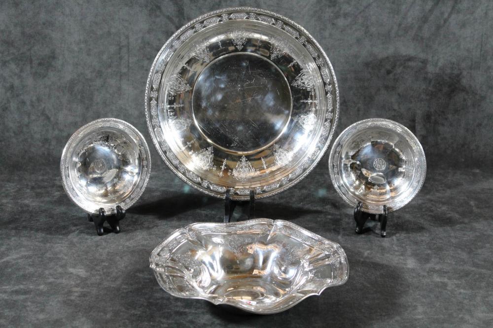 FOUR-PIECE STERLING SILVER BOWL