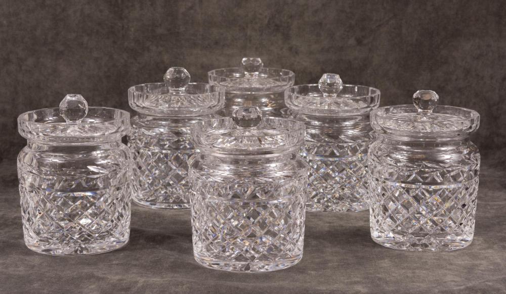 SIX WATERFORD CRYSTAL BISCUIT BARRELS 2eda85