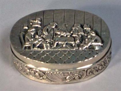 Dutch silver oval box    19th century
