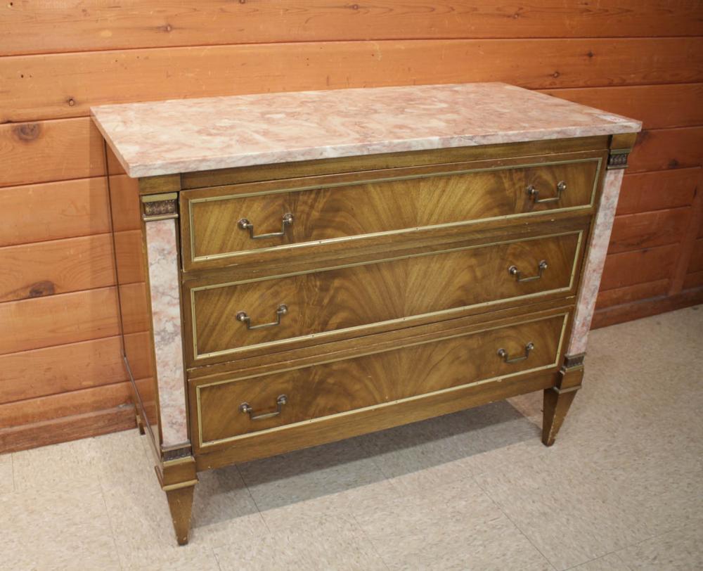 MARBLE TOP MAHOGANY CHEST OF DRAWERSMARBLE TOP 2edac5