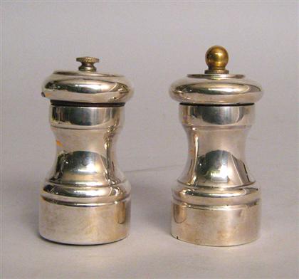 Two sterling silver pepper grinders