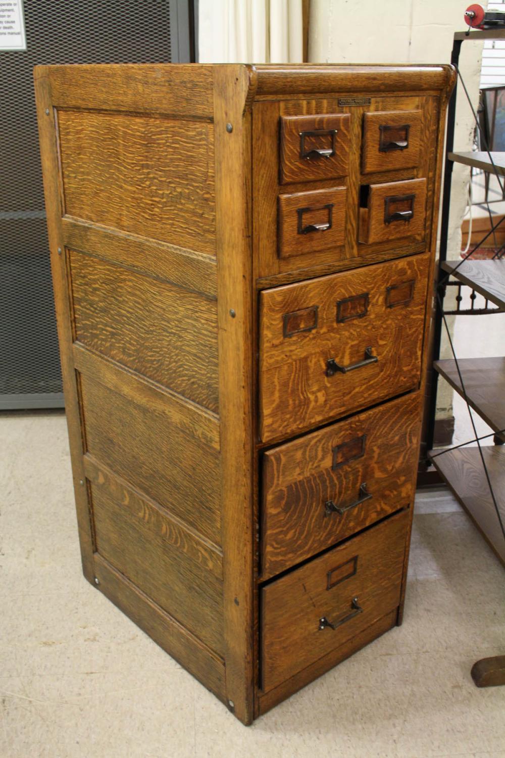 SEVEN-DRAWER OAK FILE CABINETSEVEN-DRAWER