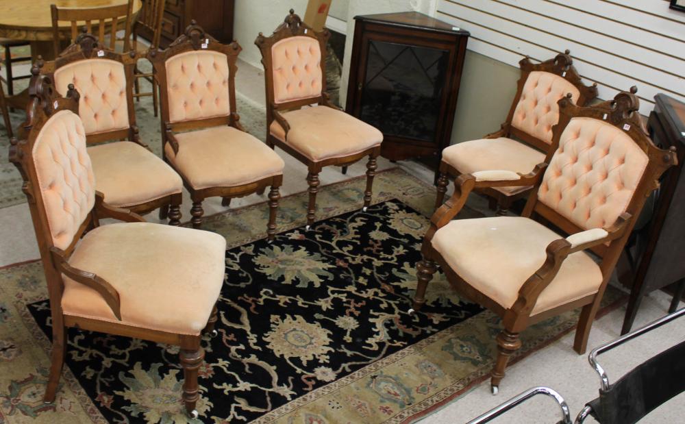 SET OF SIX VICTORIAN PARLOR CHAIRSSET