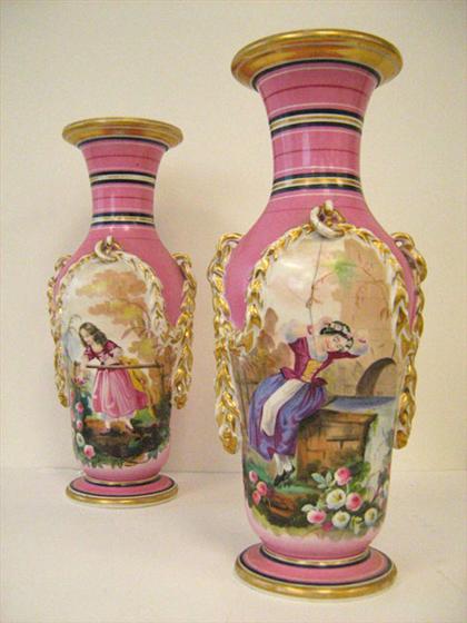 Pair of Paris porcelain vases 