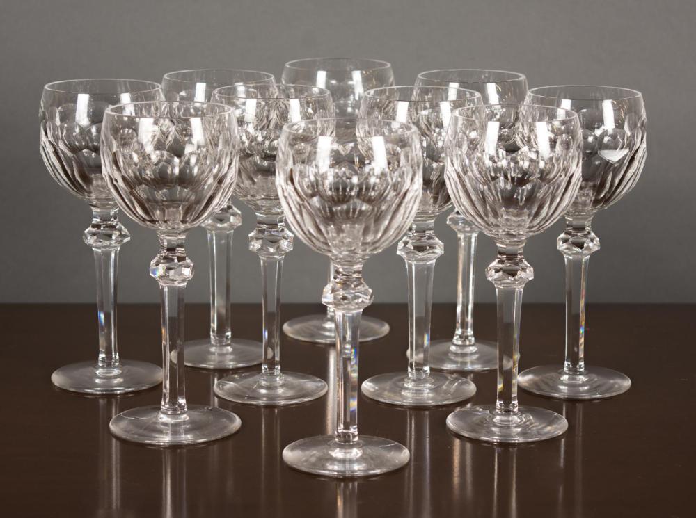 SET OF TEN WATERFORD CRYSTAL HOCK