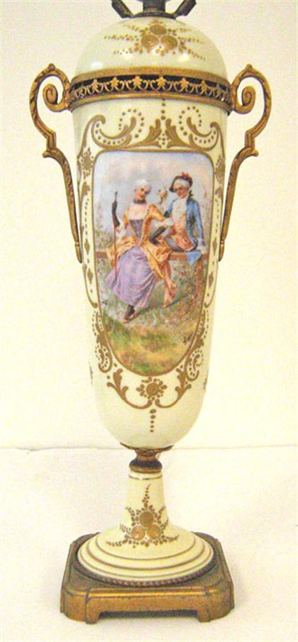 Sevres style porcelain urn Decorated 4afb1
