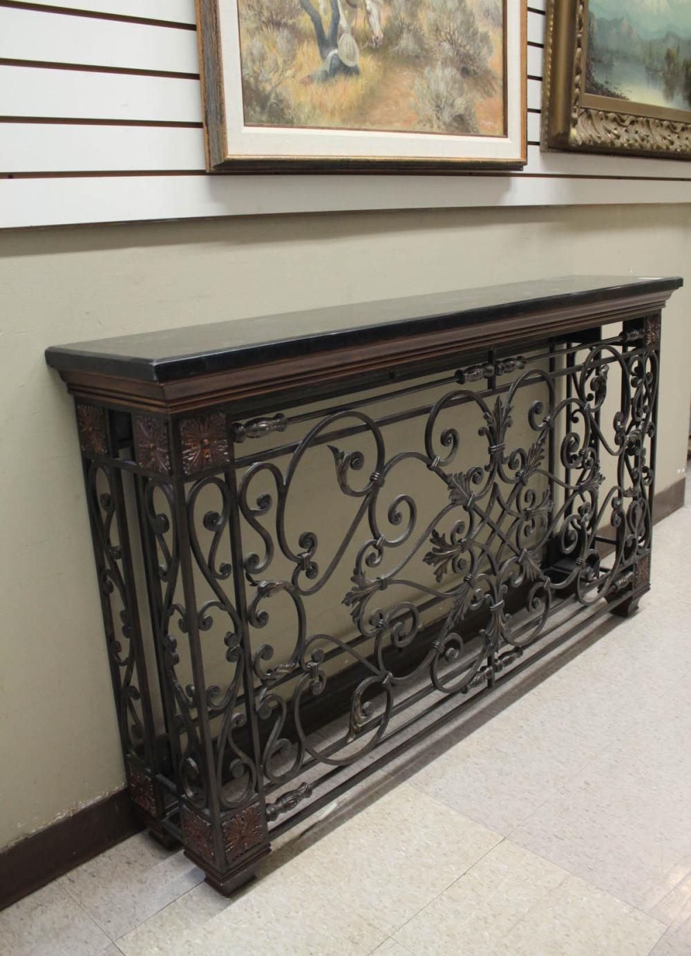 WROUGHT IRON CONSOLE TABLEWROUGHT