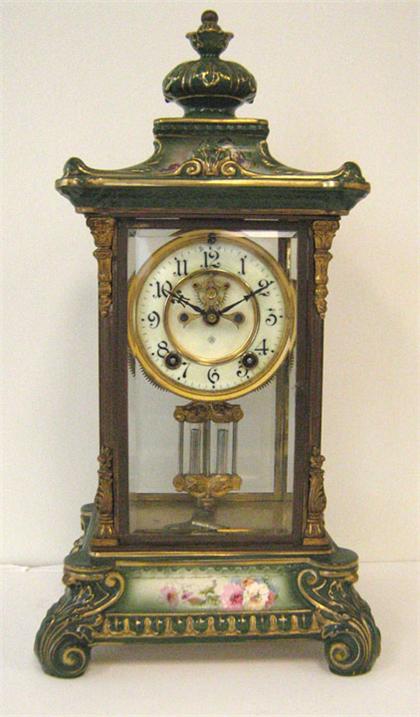 Ansonia Clock Co. porcelain and gilt