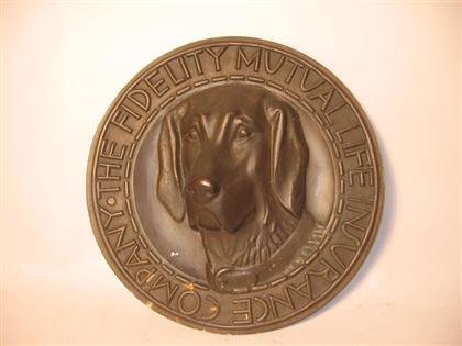 Circular bronze plaque " The Fidelity