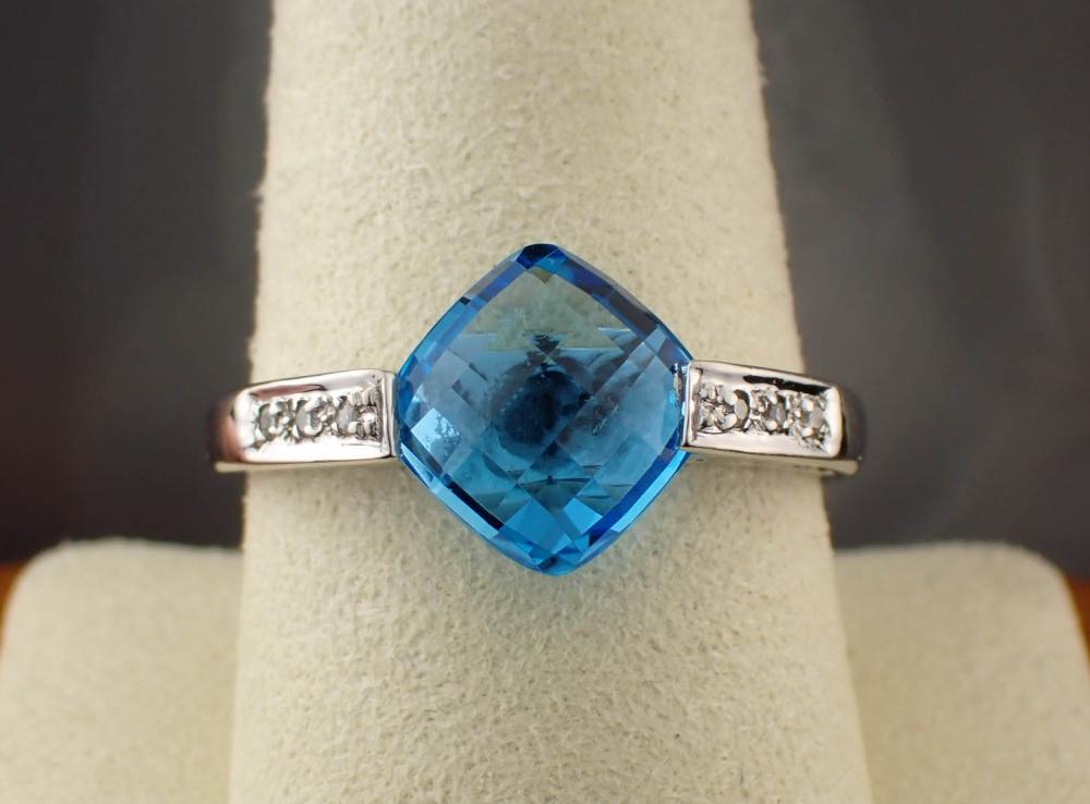 BLUE TOPAZ, DIAMOND AND FOURTEEN