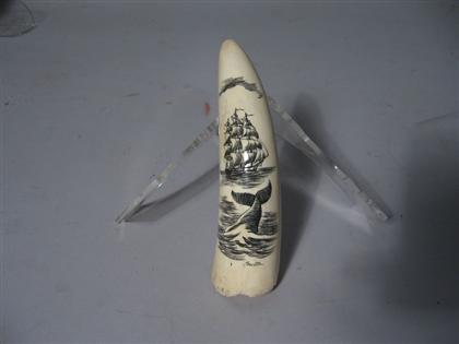 Scrimshaw maritime decorated whale's