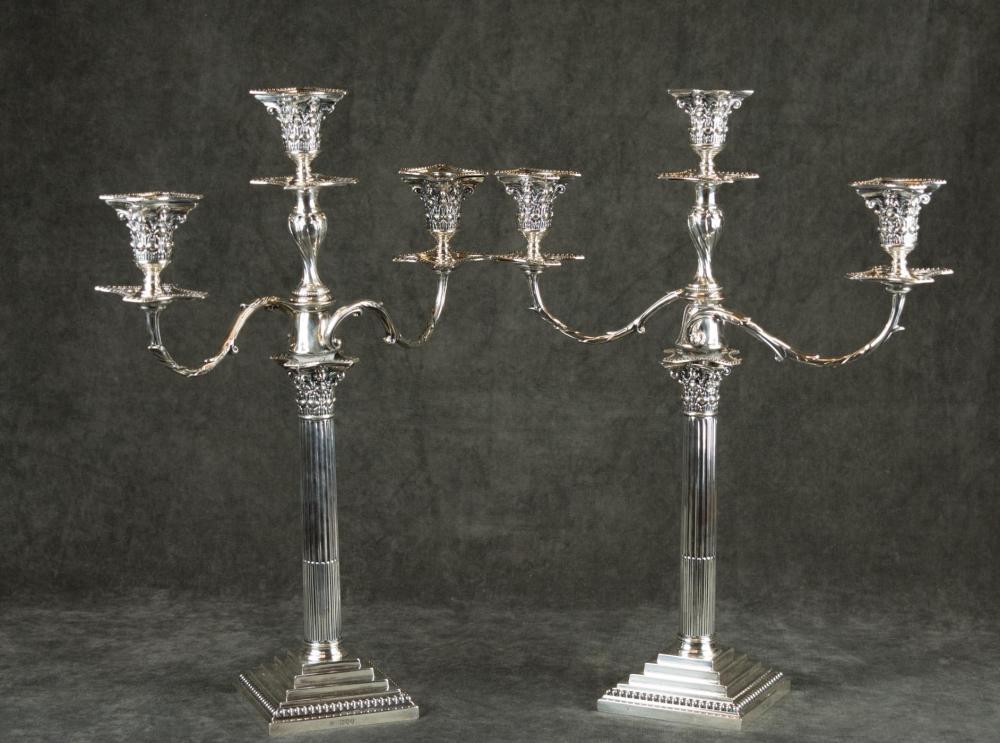 A PAIR OF VICTORIAN THREE-LIGHT