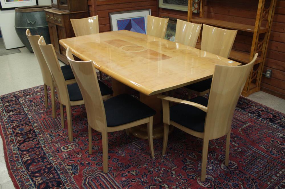 ITALIAN MODERN MAPLE DINING TABLE AND
