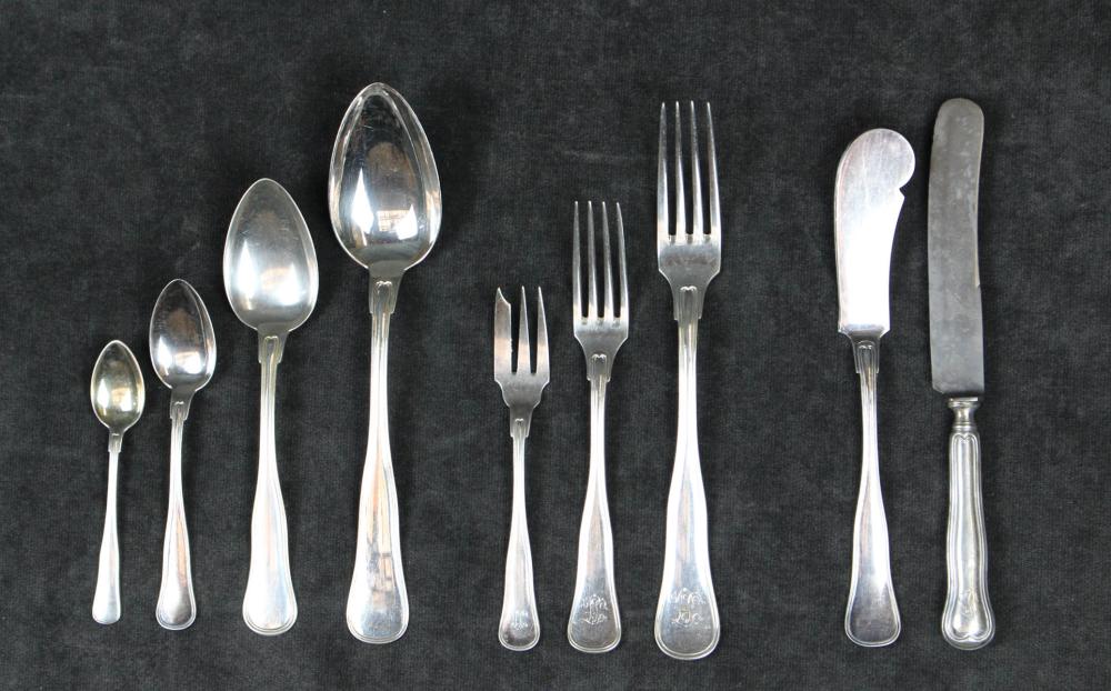 GERMAN .800 FINE SILVER FLATWARE SETGERMAN