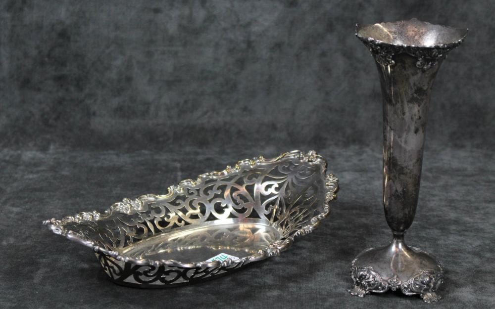 AMERICAN STERLING SILVER VASE AND