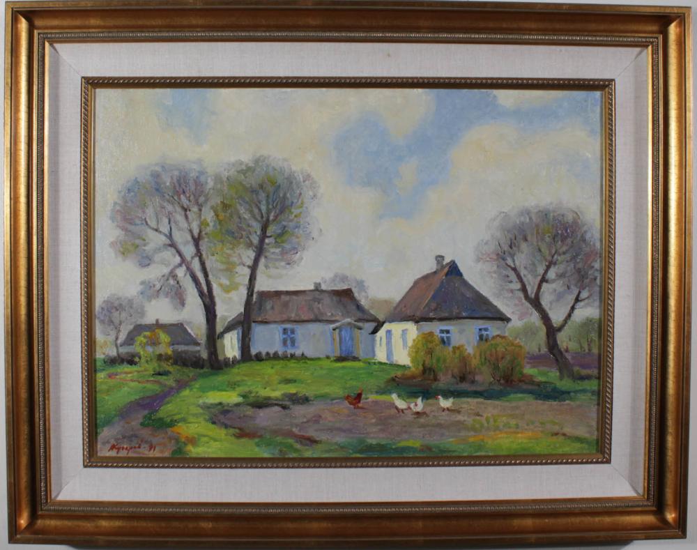 OIL ON CANVASOIL ON CANVAS, cottage