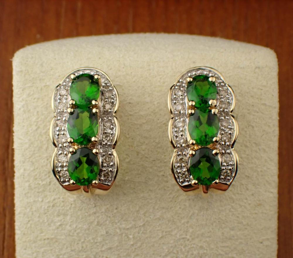 CHROME DIOPSIDE AND DIAMOND EARRINGSCHROME 2edf53