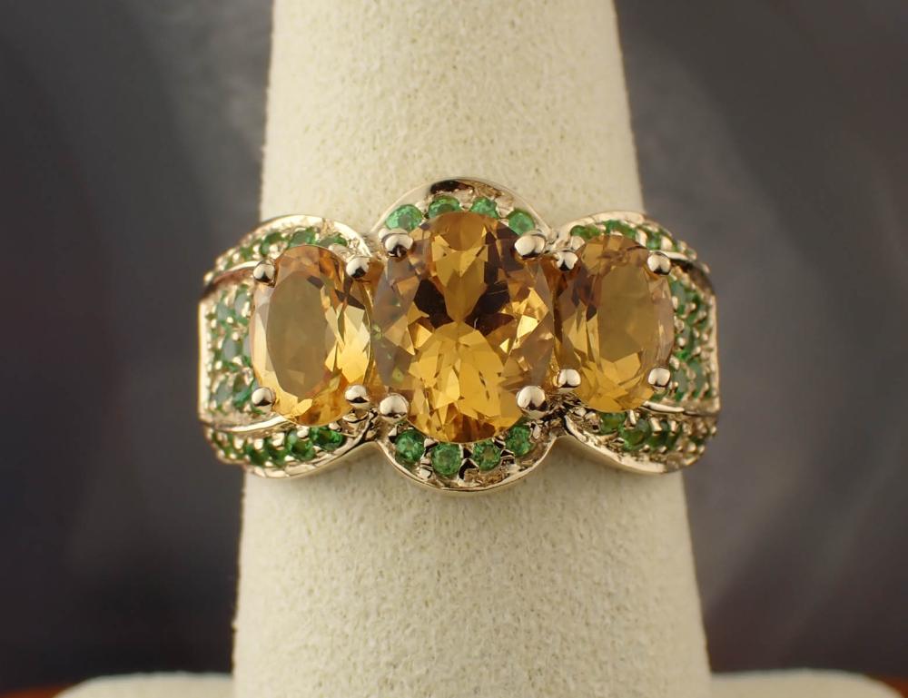 CITRINE, TSAVORITE AND FOURTEEN