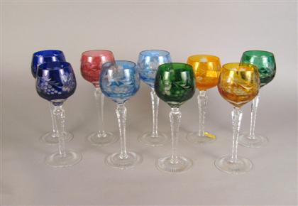Six Bohemian cut glass goblets 4affa