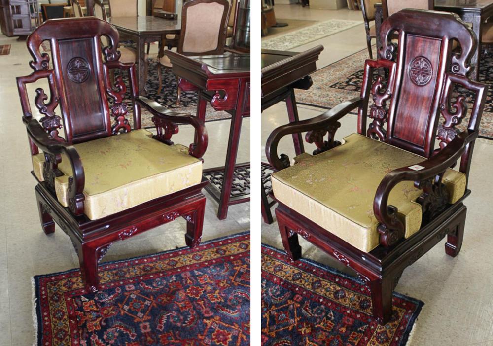 A PAIR OF CHINESE ROSEWOOD ARMCHAIRSA 2edfd2