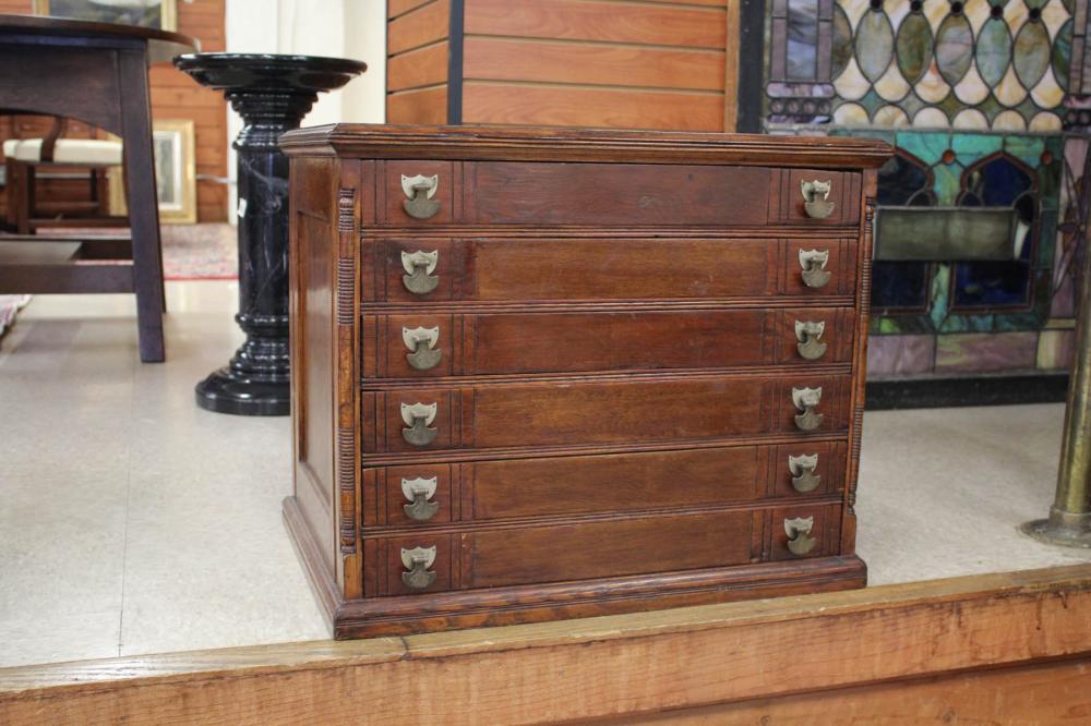 VICTORIAN SIX-DRAWER SPOOL CHESTVICTORIAN