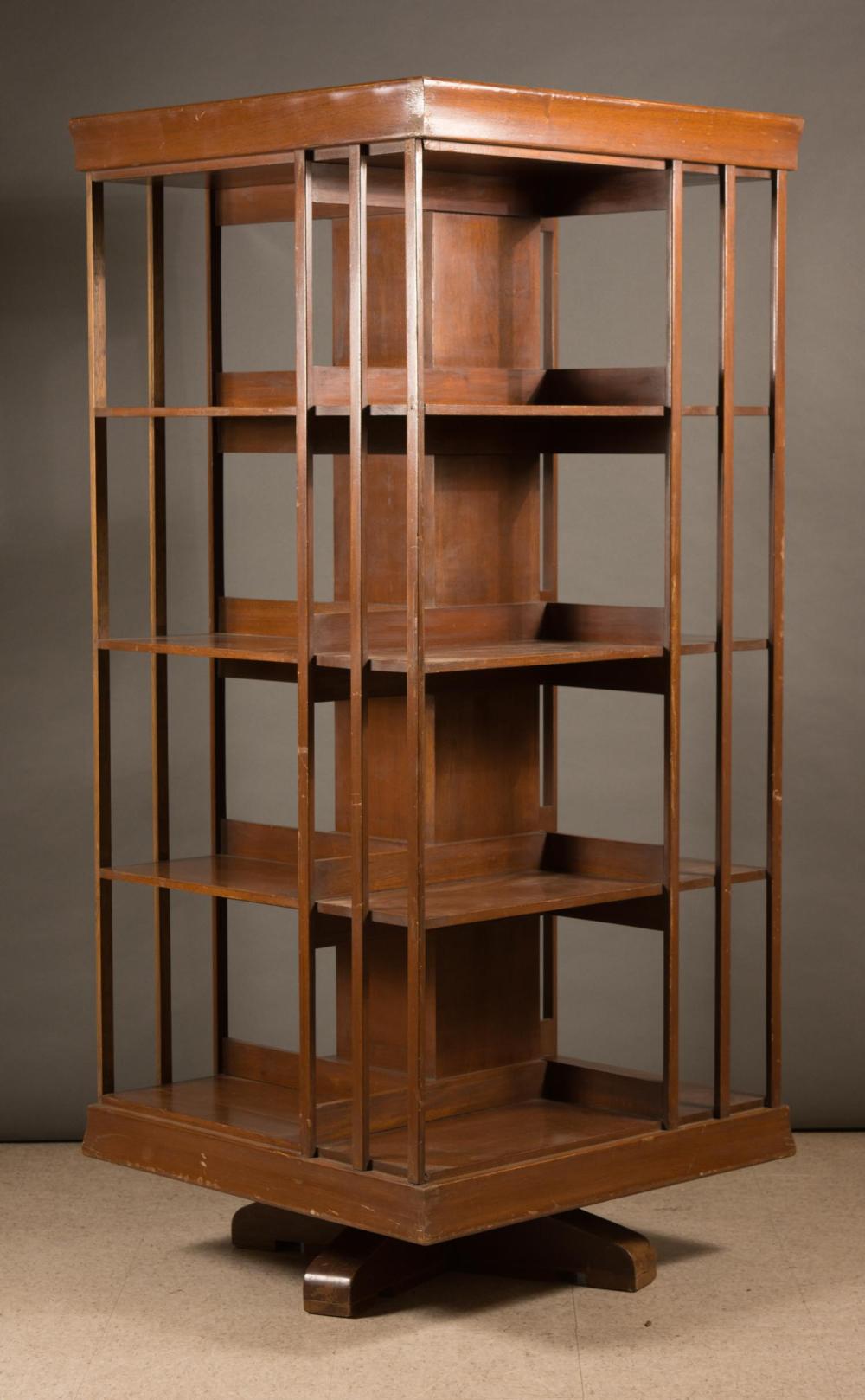 REVOLVING MAHOGANY BOOKCASEREVOLVING