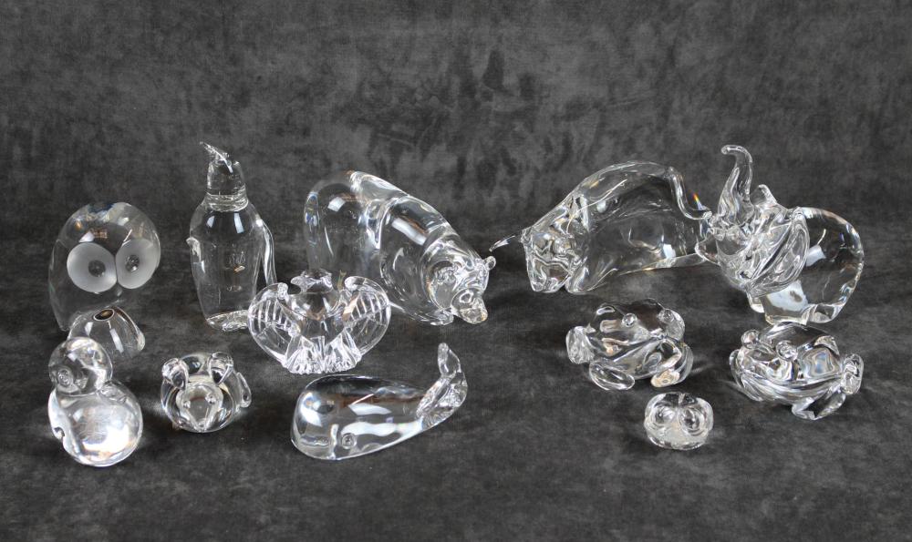 TWELVE STEUBEN CLEAR CRYSTAL ANIMAL 2ee0ef