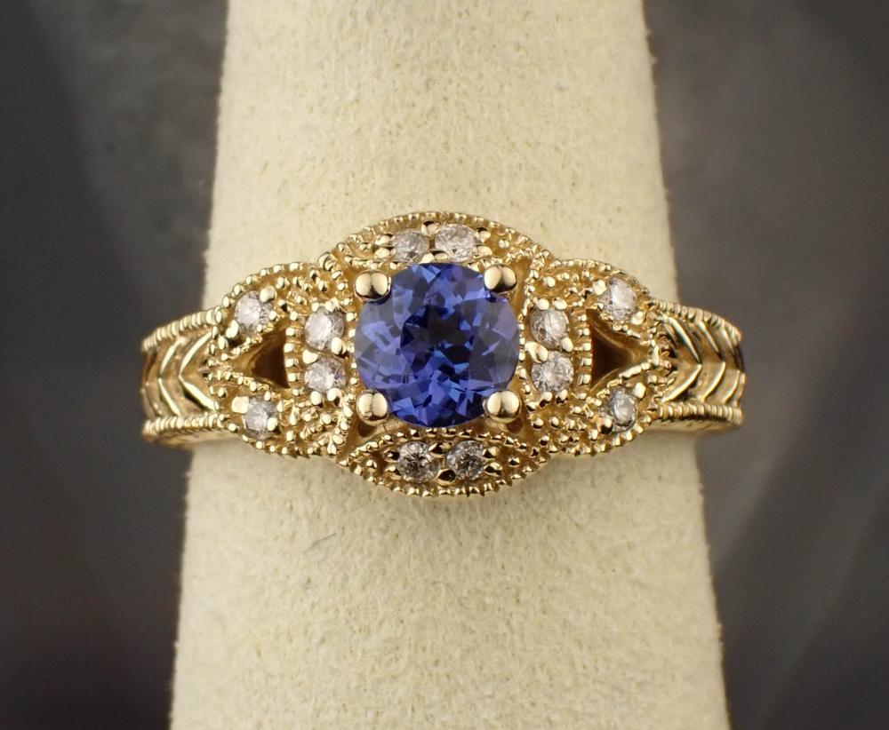 TANZANITE, DIAMOND AND FOURTEEN