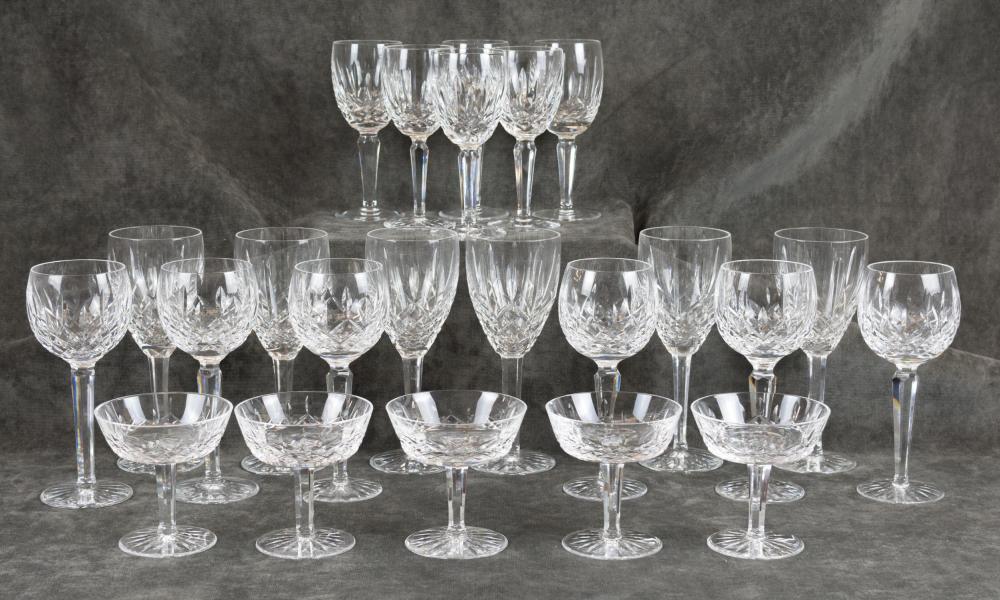 TWENTY-THREE PIECE WATERFORD CUT CRYSTAL