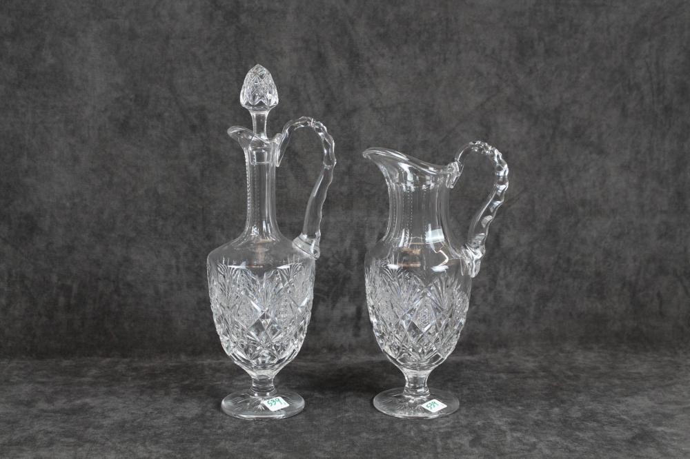 CUT CRYSTAL PITCHER AND MATCHING 2ee19f