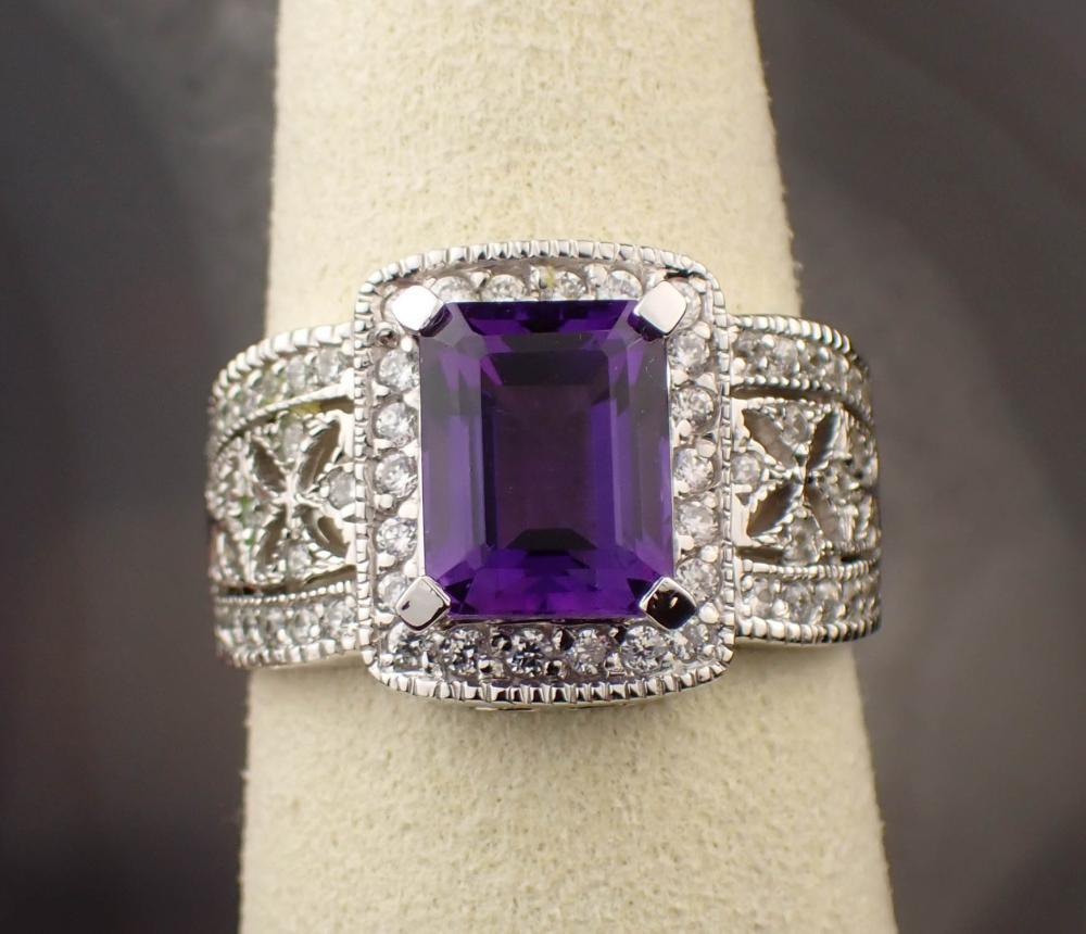 AMETHYST AND FOURTEEN KARAT WHITE