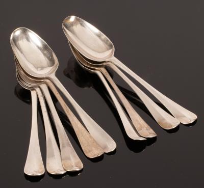 Three rattail pattern silver tablespoons,