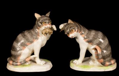A pair of Continental porcelain models
