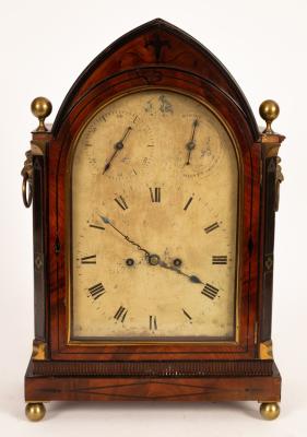 A Regency mahogany cased mantel clock,