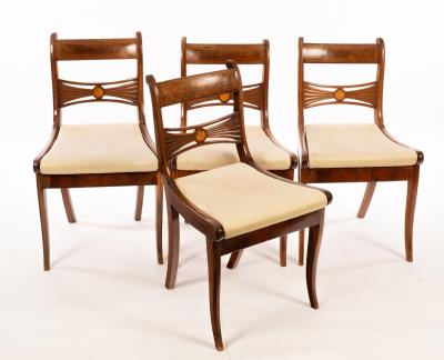 Four Regency mahogany single chairs  2ee375