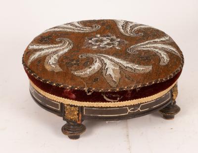A Victorian beadwork stool with