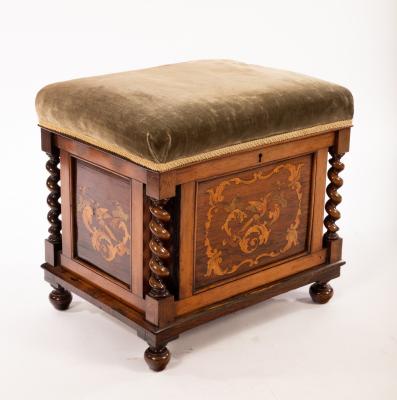 A Victorian rosewood and inlaid