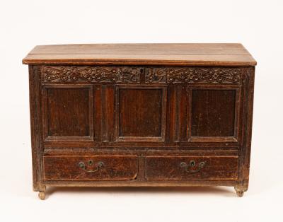 An oak mule chest, 128cm wide