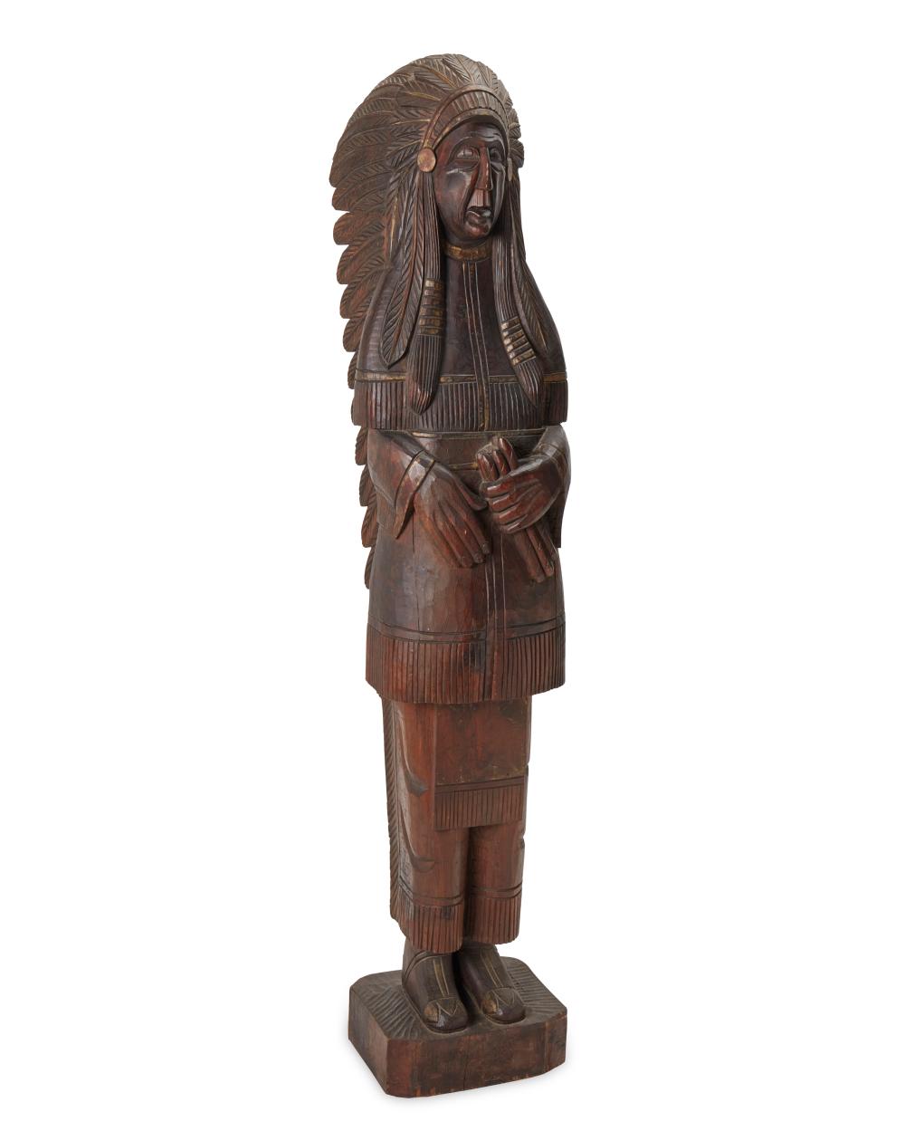 A CIGAR STORE NATIVE AMERICAN FIGUREA