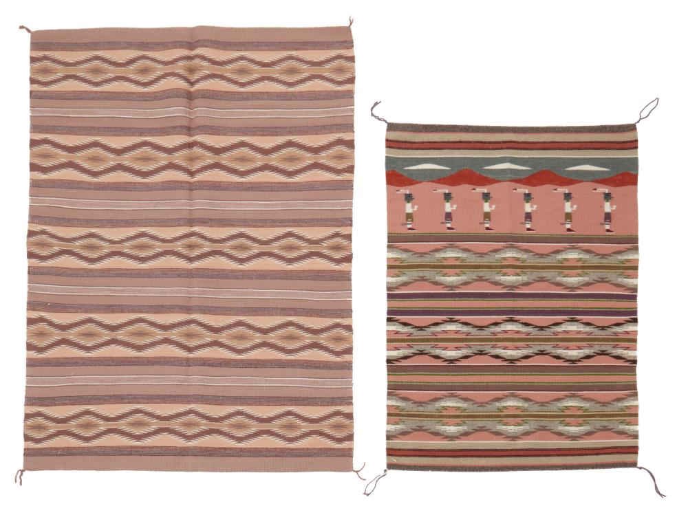 TWO NAVAJO TEXTILESTwo Navajo textiles  2ee46e