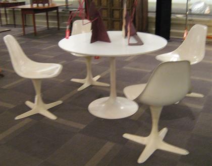 White tulip style dining table